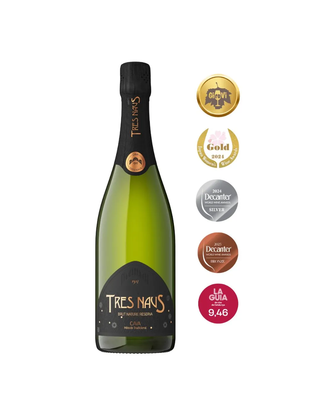 Cava Brut Nature Tres Naus Reserva Domenio Wines