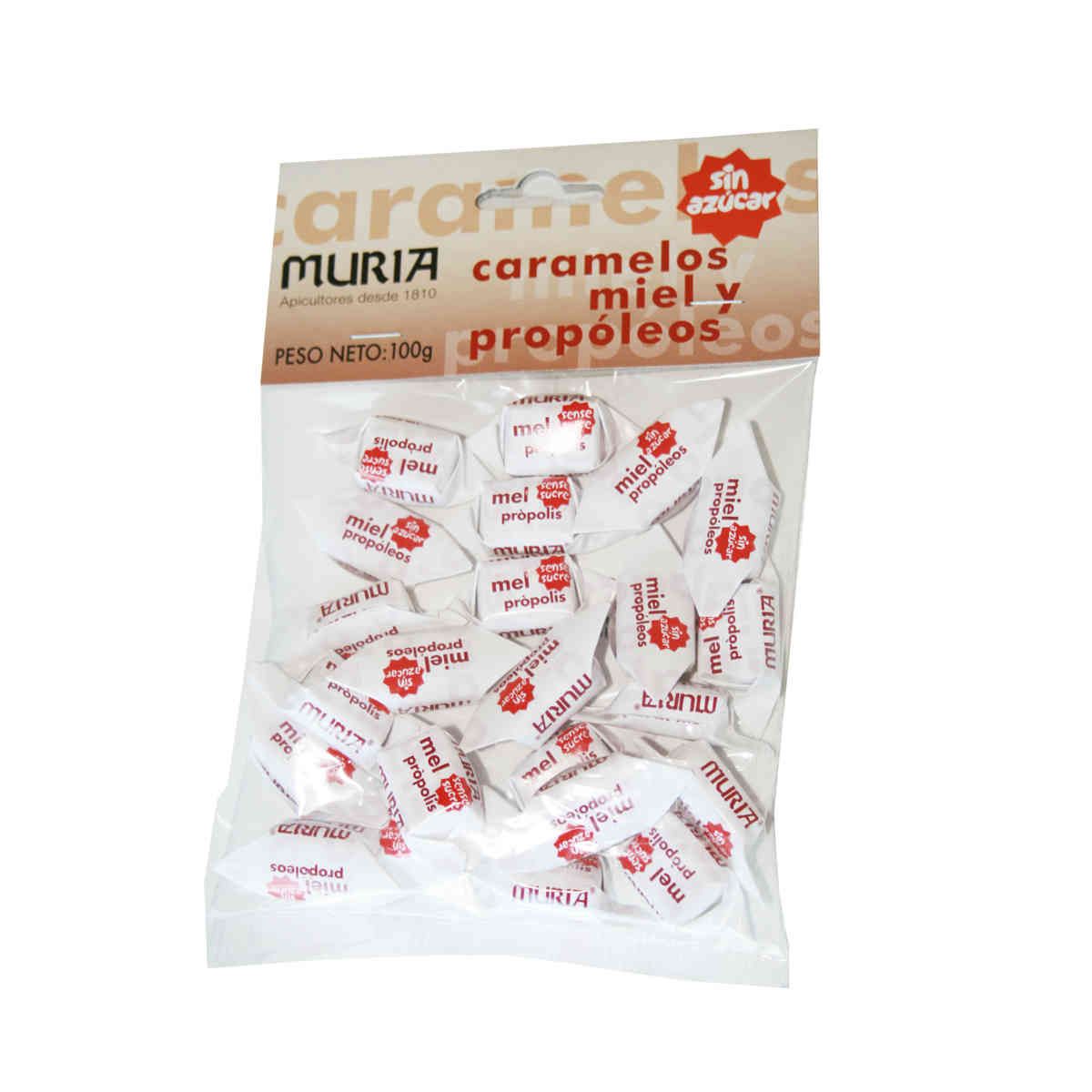 Caramels de mel i pròpolis sense sucre Muria 100 g