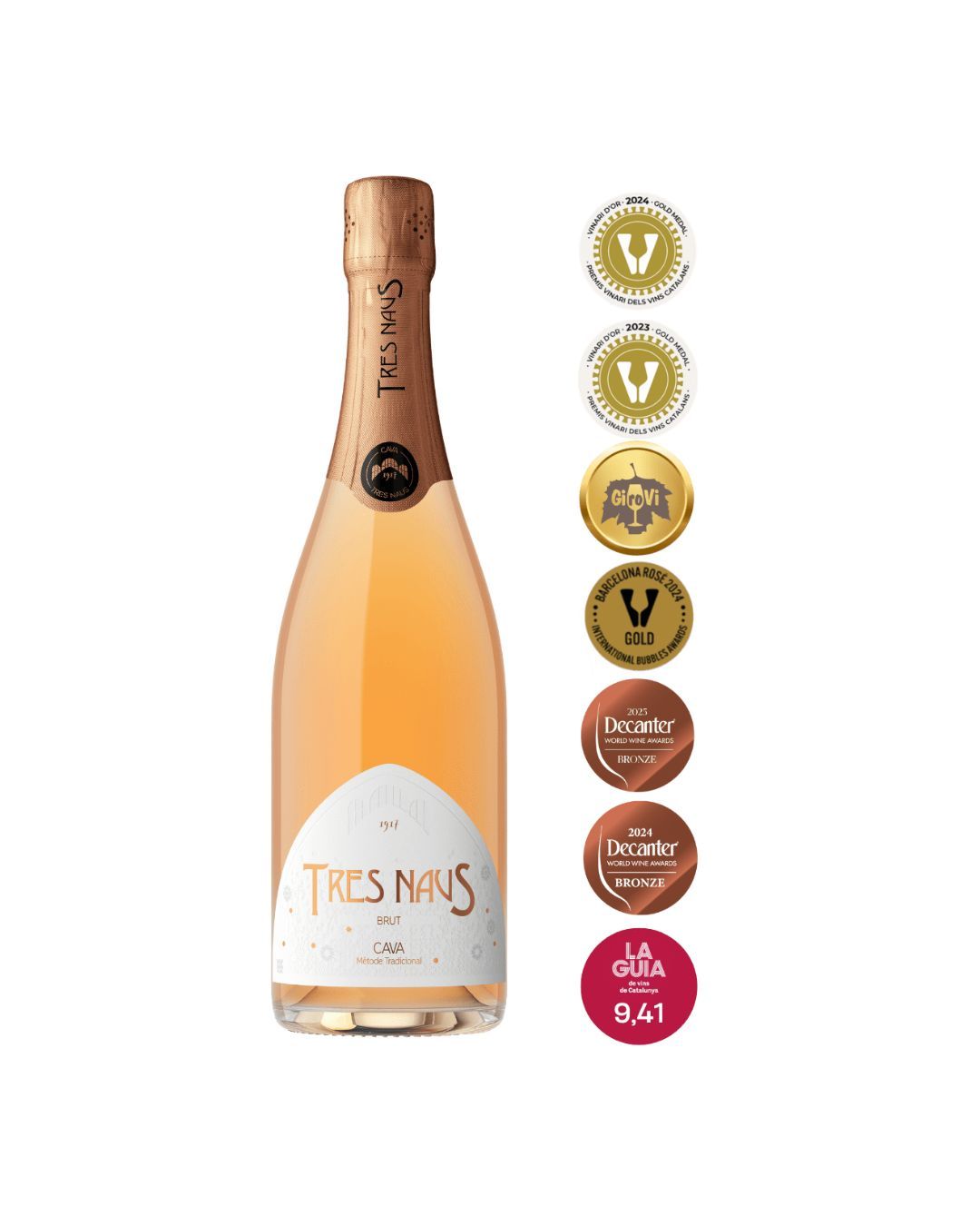 Cava rosat brut Tres Naus Pàl·lid Domenio Wines 750 ml