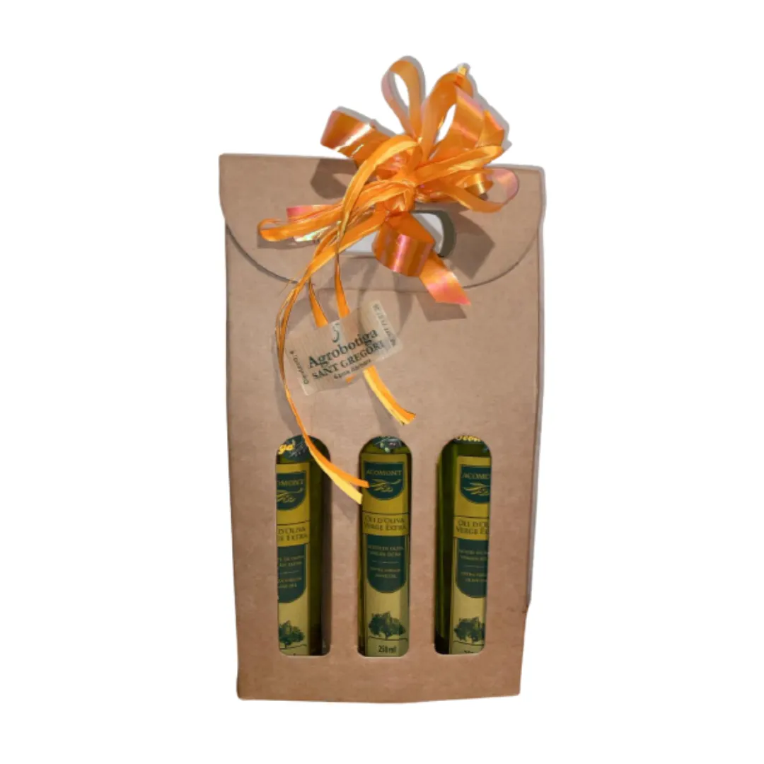 Lot tres olis verge extra monovarietals Acomont 25cl
