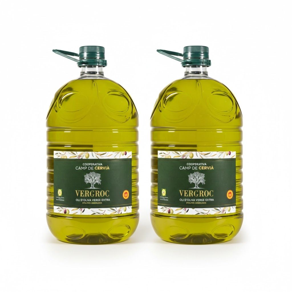 Pack garrafes Oli d'Oliva Verge Extra Vergroc Camp de Cervià 5 l