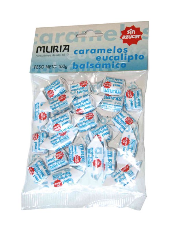 Producte Caramels de mel i eucaliptus sense sucre Muria 100 g Imatge